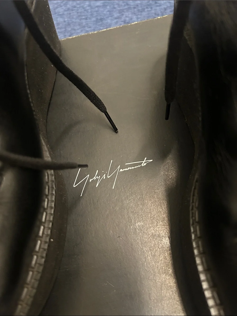 Yohji Yamamoto Black Leather Lace-Up Ankle Boots with Chunky Sole